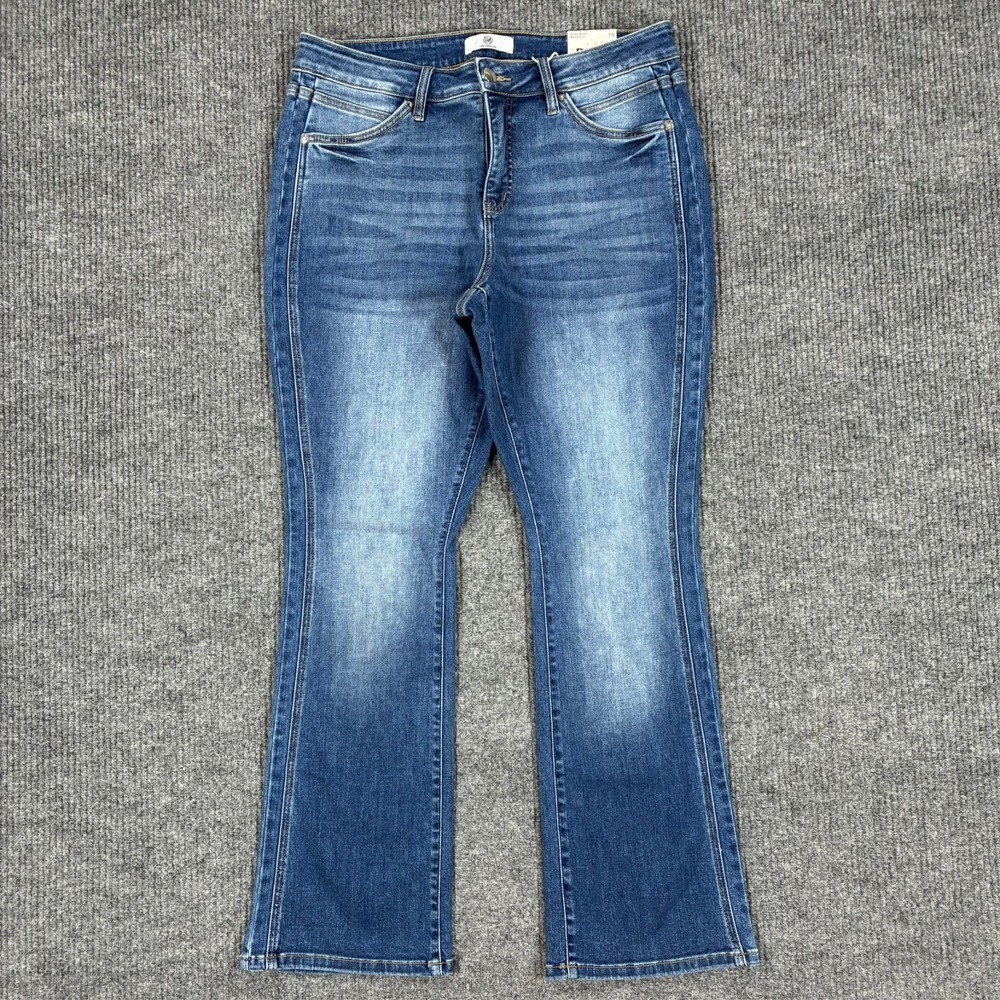 RFM Mia Womens High Rise Bootcut Jeans Size 16 Medium Wash Denim Cotton Stretch